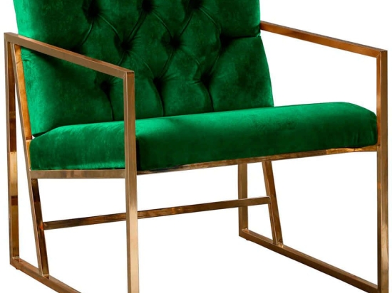 Πολυθρόνα Oslo Babyface 118BRN1550 70x75x74cm Green-Gold