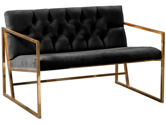 Καναπές Διθέσιος Oslo Babyface 118BRN1553 109x75x74cm Black-Gold