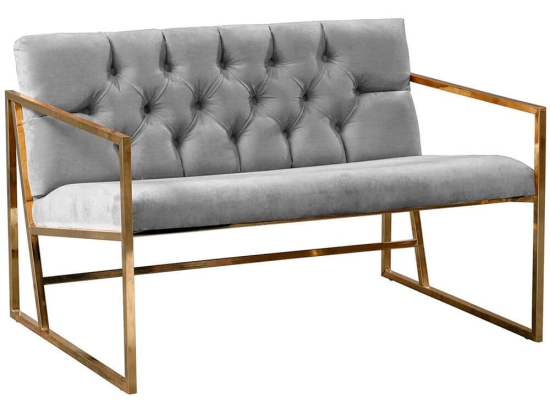 Καναπές Διθέσιος Oslo Babyface 118BRN1554 109x75x74cm Grey-Gold