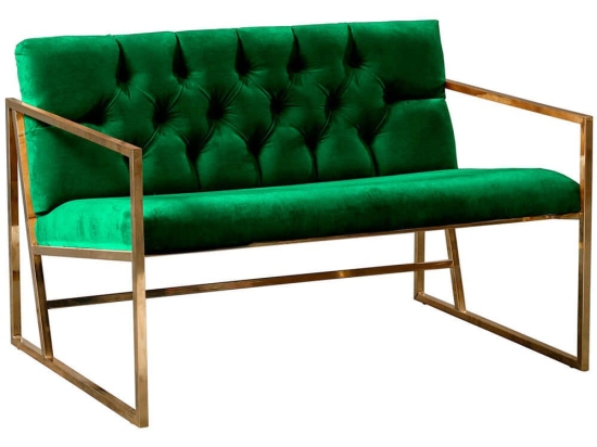 Καναπές Διθέσιος Oslo Babyface 118BRN1558 109x75x74cm Green-Gold