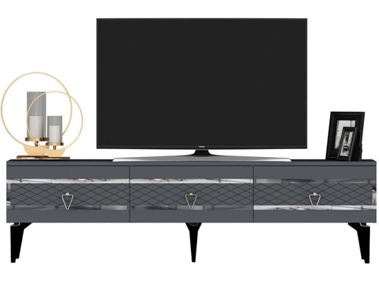 Έπιπλο Τηλεόρασης Ipek 475OLV2706 180x29,6x44,6cm Anthracite-Silver