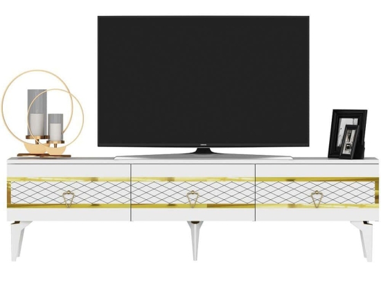 Έπιπλο Τηλεόρασης Ipek 475OLV2707 180x29,6x44,6cm White-Gold