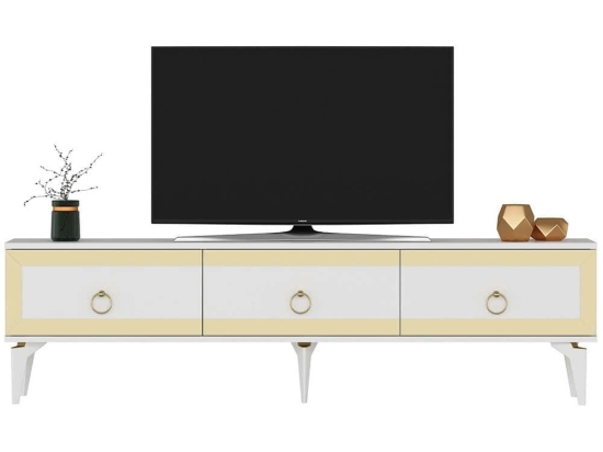 Έπιπλο Τηλεόρασης Ponny 475OLV2720 180x29,6x44,6cm White-Gold
