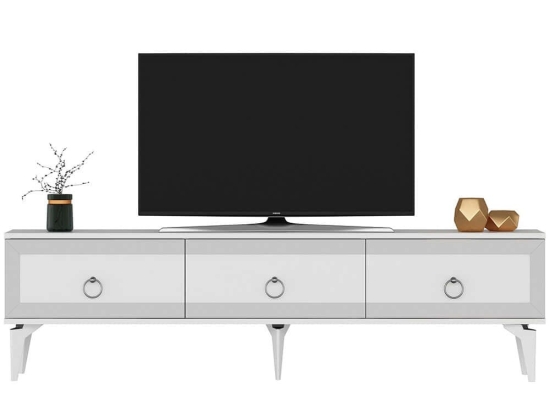 Έπιπλο Τηλεόρασης Ponny 475OLV2721 180x29,6x44,6cm White-Silver