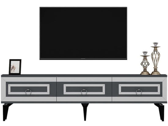 Έπιπλο Τηλεόρασης Karya 475OLV2723 180x29,6x44,6cm Anthracite-Silver