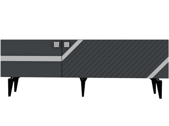 Έπιπλο Τηλεόρασης Iris 475OLV2727 150x30x49cm Anthracite-Silver