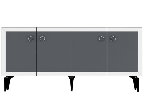 Μπουφές Selen 475OLV2751 150x40x79cm Anthracite-White Μοριοσανίδα, Μελαμίνη
