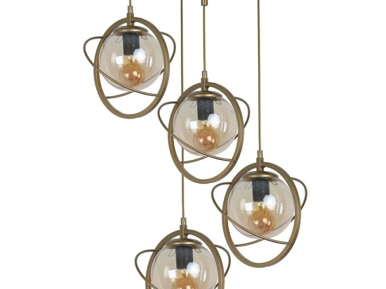Φωτιστικό Οροφής Nepal 846STL1674 Φ35x70cm 4xE27 40W Gold Opviq