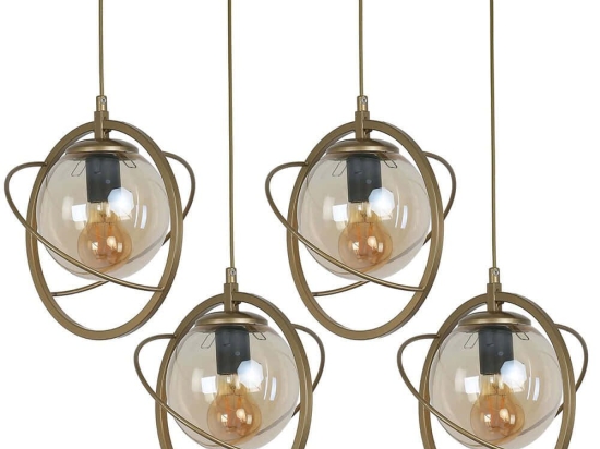 Φωτιστικό Οροφής - Ράγα Nepal 846STL1677 65x25x70cm 4xE27 40W Gold Opviq