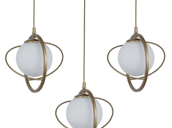 Φωτιστικό Οροφής - Ράγα Nepal 846STL1683 55x25x70cm 3xE27 40W Gold-White Opviq