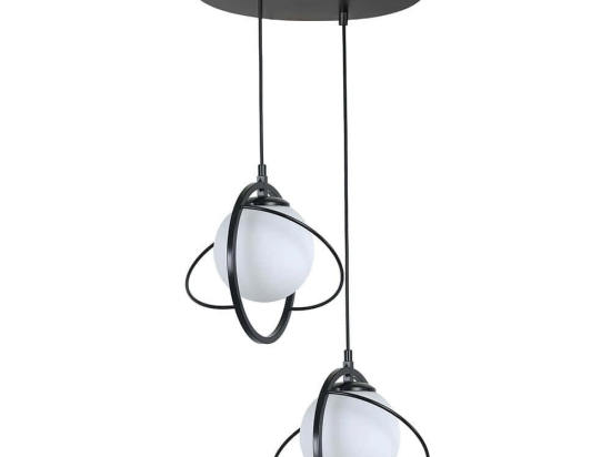 Φωτιστικό Οροφής Nepal 846STL1686 Φ30x70cm 2xE27 40W Black-White Opviq
