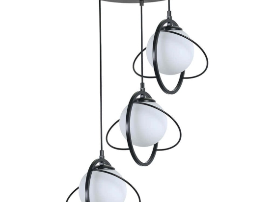 Φωτιστικό Οροφής Nepal 846STL1687 Φ30x70cm 3xE27 40W Black-White Opviq