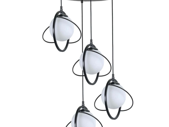 Φωτιστικό Οροφής Nepal 846STL1688 Φ35x70cm 4xE27 40W Black-White Opviq