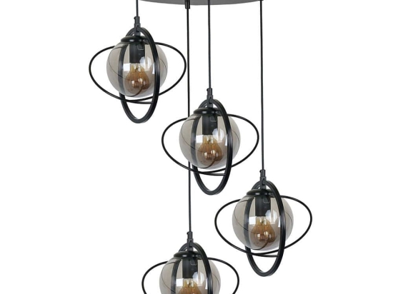 Φωτιστικό Οροφής Nepal 846STL1695 Φ35x70cm 4xE27 40W Black Opviq