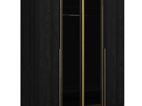 Ντουλάπα Τετράφυλλη Elevate 506MNR3722 180x52x218cm Black Τετράφυλλη