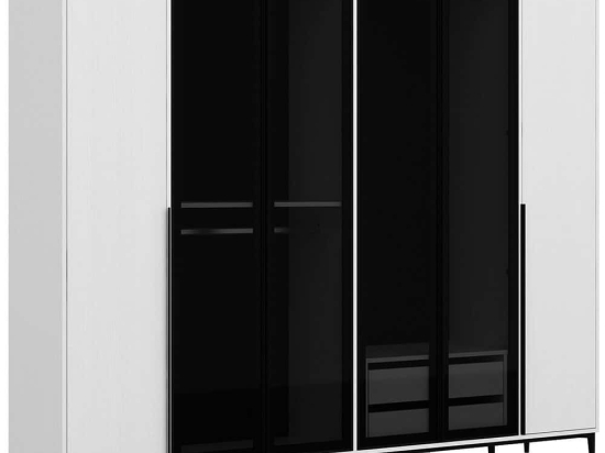Ντουλάπα Εξάφυλλη Elevate 506MNR3724 268x52x218cm White Εξάφυλλη