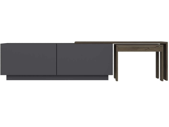 Έπιπλο Τηλεόρασης Oslo 362ANT1157 180x43x30cm Anthracite-Walnut