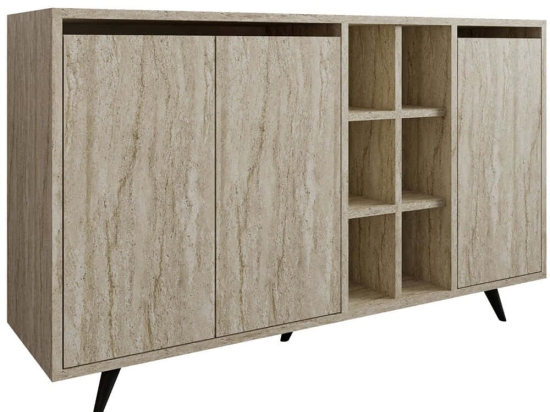 Μπουφές Seria 811MDD4153 140x40x86cm Travertine Beige Μοριοσανίδα, Μελαμίνη