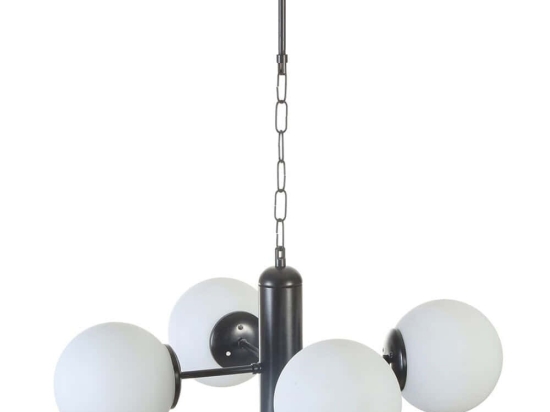 Φωτιστικό Οροφής Bankok 846STL5180 Φ45x70cm 4xE27 40W Black-White Opviq