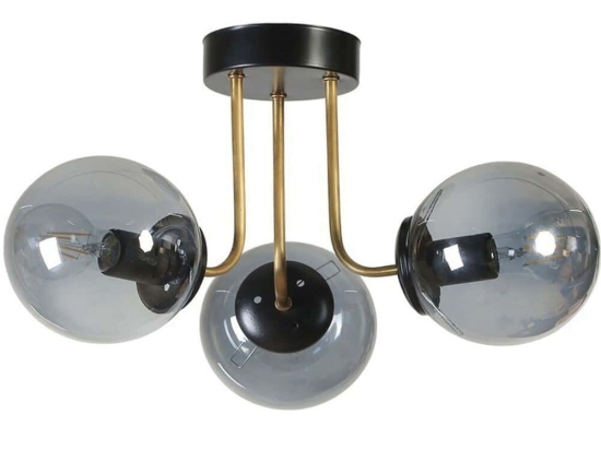 Φωτιστικό Οροφής - Πλαφονιέρα Pablo 846STL5195 Φ40x30cm 3xE27 40W Black Opviq