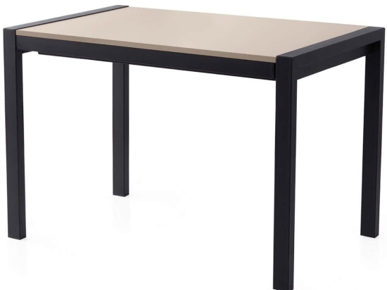 Τραπέζι Επεκτεινόμενο Silva 974NMB2221 120/187x74x75cm Light Mocha-Black Μοριοσανίδα, Μέταλλο