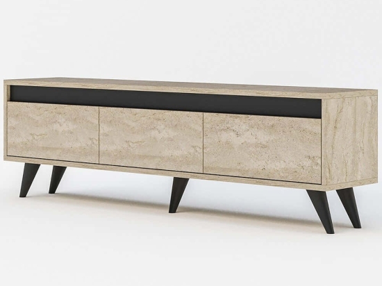 Έπιπλο Tηλεόρασης Century 327ODS1254 150x29,6x45cm Travertine Beige-Anthracite