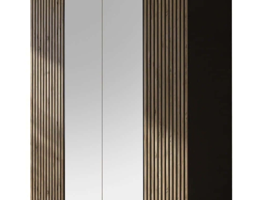 Ντουλάπα Τετράφυλλη 787CDL1316 180x55x190cm Pine-Black Τετράφυλλη
