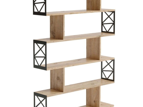 Βιβλιοθήκη 787CDL1504 90x20x138cm Pine-Black