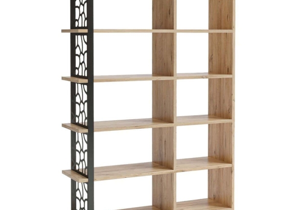 Βιβλιοθήκη 787CDL1505 120x25x145cm Pine-Black