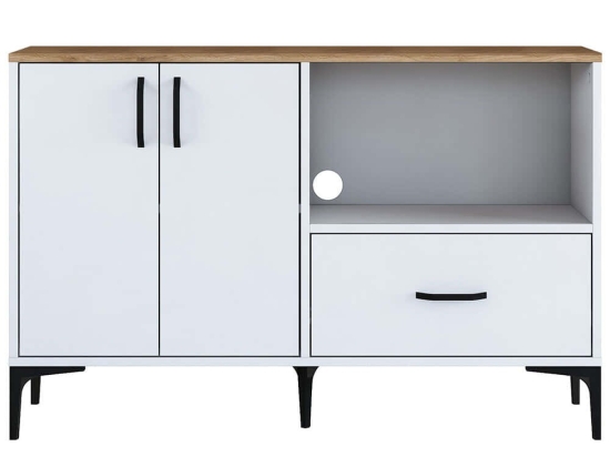 Ντουλάπι 893RAN4962 120x40x78,6cm White-Oak Μοριοσανίδα, Μελαμίνη