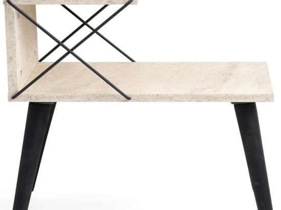 Κομοδίνο Cross 854KLN3317 50x40x55cm Travertine Beige