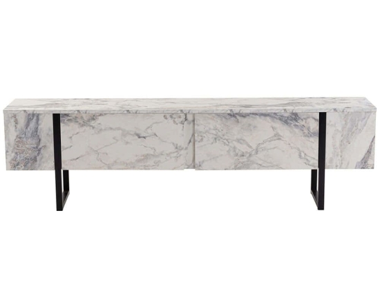 Έπιπλο Τηλεόρασης Serenity 241NRD1306 180x29,5x50cm Marble Effect White-Black