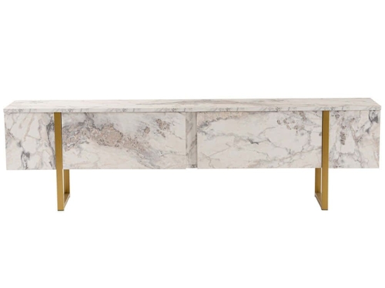 Έπιπλο Τηλεόρασης Serenity 241NRD1307 180x29,5x50cm Marble Effect White-Gold