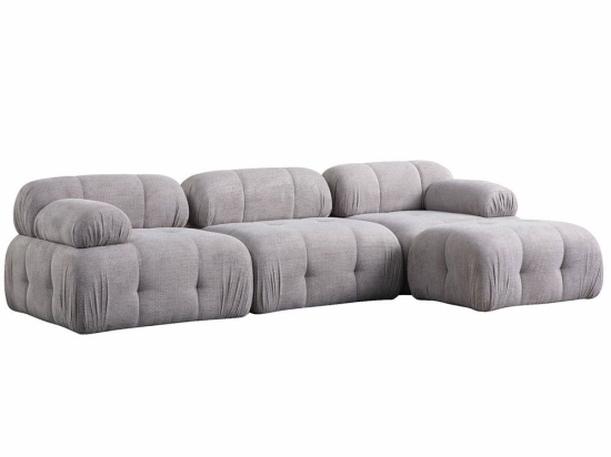 Καναπές Γωνιακός Petite 560ARE1259 290x160x75cm Light Grey