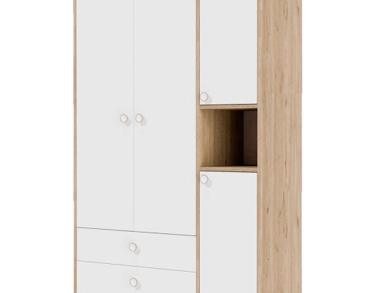 Ντουλάπα Τετράφυλλη Lisa 389MZA1609 120x45x191,8cm Oak-White Τετράφυλλη