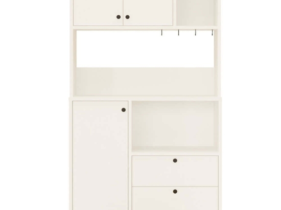 Ντουλάπι Κουζίνας 956LCS3553 88x35,5x161,2cm White Μοριοσανίδα, Μέταλλο