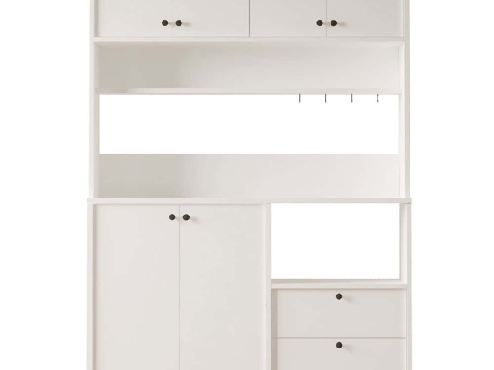 Ντουλάπι Κουζίνας 956LCS3555 120x35,5x180cm White Μοριοσανίδα, Μέταλλο