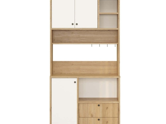 Ντουλάπι Κουζίνας 956LCS3563 88x35,5x205cm Oak-White Μοριοσανίδα, Μέταλλο