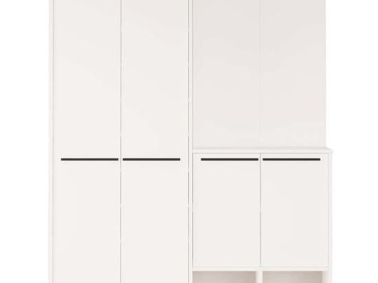 Έπιπλο Εισόδου Os 956LCS2832 147,4x35,5x195,6cm White Μοριοσανίδα, Μελαμίνη