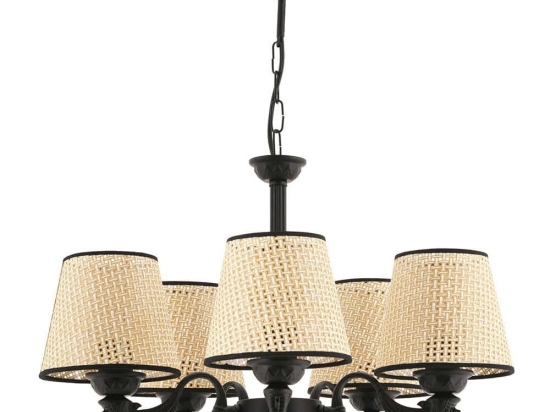 Φωτιστικό Οροφής Fiona Coral 390FLH2292 55x65cm 5xE27 40W Black-Cream Opviq