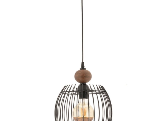 Φωτιστικό Οροφής Lillian Wood 390FLH2310 Φ26x60cm 1xE27 40W Black-Brown Opviq