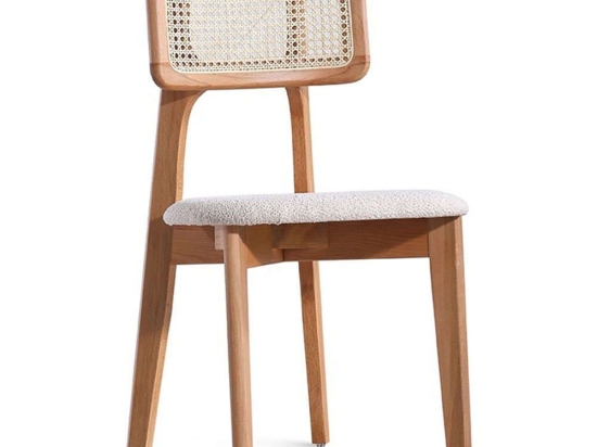 Καρέκλα Albina Teddy 117FRF1302 45x46x81cm Natural-Cream Ξύλο,Ύφασμα