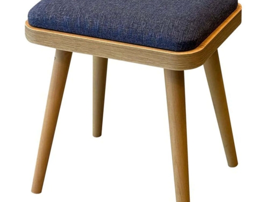 Σκαμπό Vina Mini (Σετ 2Τμχ) 869VEL1456 40x33x46cm Oak-Dark Blue