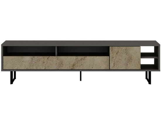Έπιπλο Τηλεόρασης Luga 382NRC2516 180x29,8x44,7cm Grey-Travertine Beige