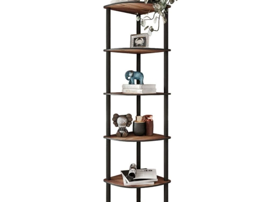 Ραφιέρα Δαπέδου Γωνιακή 282PTR1108 34x34x173cm Walnut