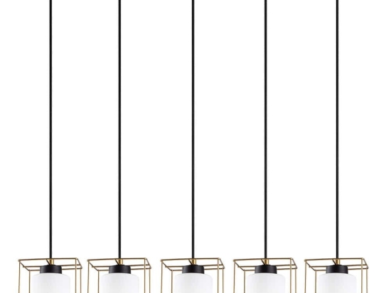 Φωτιστικό Οροφής - Ράγα Swank 521SHN3465 85x15x113cm 5xE27 40W Gold Opviq