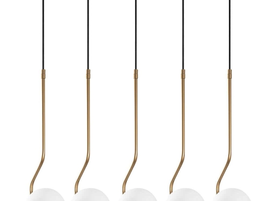 Φωτιστικό Οροφής - Ράγα Tulip 521SHN3471 80x15x110cm 5xE14 40W Gold Opviq