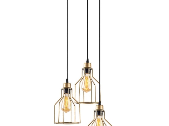 Φωτιστικό Οροφής Kofi 521SHN3475 35x35x141cm 3xE27 40W Gold Opviq