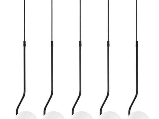 Φωτιστικό Οροφής - Ράγα Tulip 521SHN3491 80x15x110cm 5xE14 40W Black Opviq