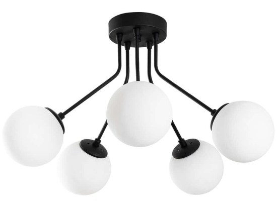 Φωτιστικό Οροφής - Πλαφονιέρα Orion 521SHN3515 Φ62x40cm 5xE14 40W Black Opviq